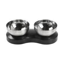 Metal Slow Pet Feeder Two Dog Bowl For Cat