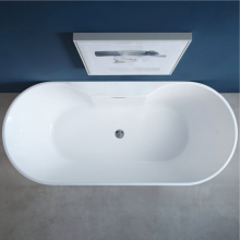 Modern Freestanding Solid Surface Bath Tub Bathroom Shower Tub High Quality Luxury Acrylic Resin Stone Bathtub thumbnail-4