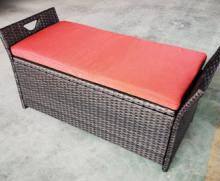 High Quality Garden Storage Bench New Plastic Rattan Garden Storage Bench Modern Style Storage Bench With Cushion thumbnail-1
