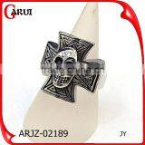 China 2016 New Products Single Stone Ring Designs Skull Rings With Ruby thumbnail-2