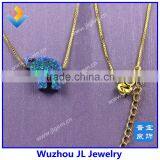 Hot Sale Synthetic Opal Elephant Pendant With Fashion S925 Sterling Silver Chain Necklace thumbnail-5