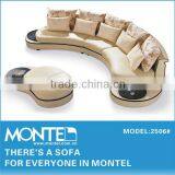 Bordeaux Natural Half Moon Leather Sofa thumbnail-2