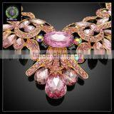 Costume Jewelry Pink Color Crystal Jewelry Set KHK723 thumbnail-3