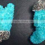 Crystal Pave Red Coral Branch Pendant thumbnail-3