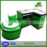 New Green Clr Supermarket Checkout Counter With Conveyor Belt, Electric Cashier Counter With Belt, Hot Selling Cashier Table