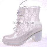 2016 Lady High Heel Rain Boots With Lace thumbnail-3