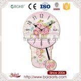 Customized Pink Flowers and Postmark Customized Pendulum Wall Clocks thumbnail-1