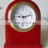 analog wooden hotel clock,eletroplated metal base hotel alarm clock