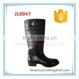 Black Brown Riding Rubber Rain Boots Shoes thumbnail-4