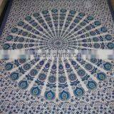 WHITE PRINTED BARMERI PEOCOCK MANDALA PRINTED TAPESTRY thumbnail-4