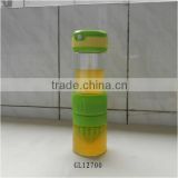 fruit infuser heat resistant glass bottle with juice squeezer