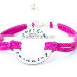 Custom Jewelry Microfiber Cord Determination Swimming Charm Bracelet Supplier's Choice