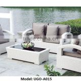 Best Quality PE Rattan UGO Furniture Rattan Sofa Bed with armchairs promotion furniture