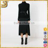 Black Long Sleeve Woman Wool Winter Sweater thumbnail-2