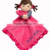 OEM soft baby doll shape blanket love you / baby soft doll toy blankets