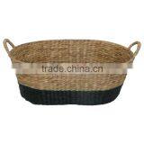 Beautiful Water Hyacinth Fruit Basket/ Fruit Tray With Handle Woven Storage Basket thumbnail-2