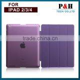 for IPad Leather Case for IPad 2 3 4 Leather Case With 4 Folding Case Wholesale thumbnail-4