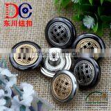 Fashion Button Rubber Core Denim Metal Jeans Button Shank Button With Pierced and Grid Logo thumbnail-2
