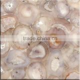 GS8023 White Agate Elegant Lighting transparent semi precious mosaic