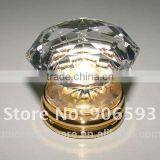 Modern european crown shape crystal cabinet door knob 35mm on brass base