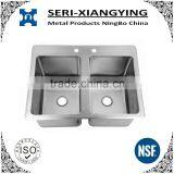 NSF Approval Stainless Steel Two Tubs Drop In Kitchen Sink thumbnail-1
