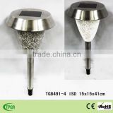 Lawn lamps stainless with glass outdoor solar light white LED road lights