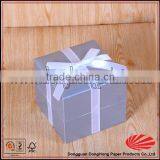 Nice Silver Foil Ribbon Paper Boxes for Gift