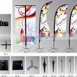 Outdoor Beach Flag Pole , 5.6m Tear Drop Flying Banner Stand, Telescopic Banner Stand