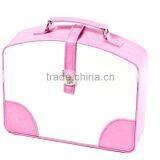 High Quality Lovely Pink PU Cosmetic Case With a Handle