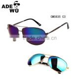 ADE WU Fashionable Metal Sunglasses Men Reflective Sports Sun Glasses Outdoors Square Eyewear