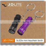 3LED Aluminum Design Promotional Led Keychain Mini Led Flashlight Keychain Light