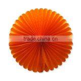 YiWu Whoolesale 6" 8" 10" 12" 16" 10inch 16 Inch Orange Honeycomb Tissue Paper Fans Tissue Paper Fans Paper Rosettes Paper Fan