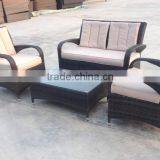 2016 New Design Outdoor Garden Rattan Wicker Patio Furniture Set Love Seat and Chair Sofa Furniture Seat Brown With Cushion thumbnail-1