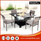 Square Outdoor Aluminum Gas Firepit Table/Rectangle Outdoor Fire Pit