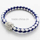 Mixed Colorful Customized Braided Leather Bracelet , Magnetic Buckle Leather Bracelet thumbnail-4