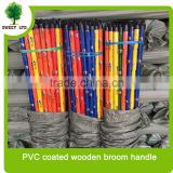 Wholesales PVC coated eucalyptus wooden broom handle /mop sticks with black cap for sweeping tools