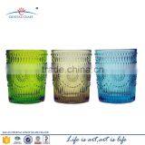 Antique Sunflower Round Colored Cocktail Glass