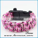 2016 Custom With Flint Fire Starter Survival Paracord Bracelet With Logo thumbnail-3