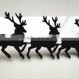RH-4566 Christmas Reindeer Sleigh Metal Candle Holder With 3 Red Glass Candle Holder thumbnail-5