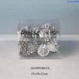 Silver Pinecones With Giftbox thumbnail-1