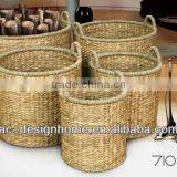 S/5 ROUND WATER HYACINTH STORAGE thumbnail-1