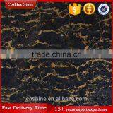 Italy Polished Portopo Marble Black Golden Flowers Marble thumbnail-1