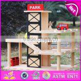 2017 New Products Funny Parking Toy Boys Wooden Garage Playset W04B051 thumbnail-5