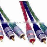 Green Mylar Under Transparent Jacket 3RCA Cable thumbnail-1