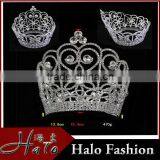 Fashion Crystal Silver Plated Full Round Princess Crown for Girls thumbnail-1