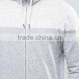 Custom With Hood Contrast White Grey Colour Men's 65% Polyester 35% Cotton Casual Regular Fit Zip Open Blank Fleece Hoodies thumbnail-3