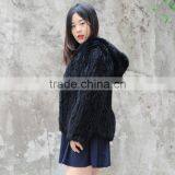 CX-G-A-44B Top Quality Genuine Rabbit Fur Garment/ Real Fur Jacket Winter Women thumbnail-3