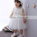 Baby Clothes Wholesale Hot Sale Chiffon Cheap 2017 Baby Clothing Children's Boutique Sleeveless Summer White Flower Girl Dress thumbnail-6
