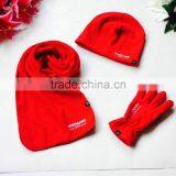 Black Polar Fleece Hat Scarf Sets thumbnail-6
