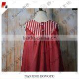 Red Stripe Chiffon Fabric Fully Lined Little Girl Dress thumbnail-2